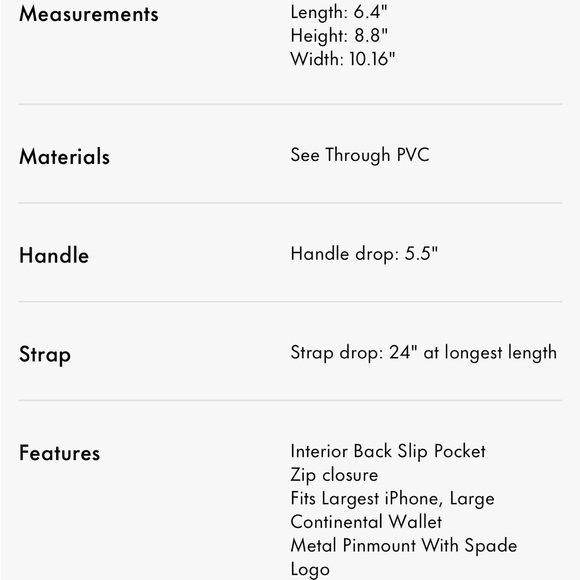 Kate Spade ♠️ Kip Small Clear Tote - Picture 5 of 7